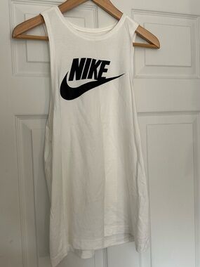 Nike White Tee with Black Logo Print